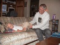 Grandpa Is Tickeling Me....