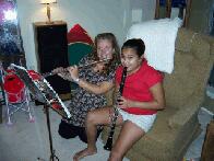 Mommy And Melissa Playing Flute...